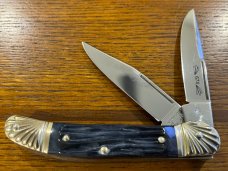 Boker Tree Brand Limited Edition 2-Blade Trapper Folding Knife w/Jigged Blue Stag Scales SN#674 Germ
