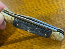 Boker Tree Brand Limited Edition 2-Blade Trapper Folding Knife w/Jigged Blue Stag Scales SN#674 Germ