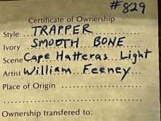 Spouting Whale F&F Custom Design Cape Hatteras Lighthouse Scrimshaw Ltd Ed Trapper #829 Japan