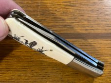 Spouting Whale F&F Inc. CS-21 Barlow Scrimshaw Mallard Folding Knife SN#701 Japan