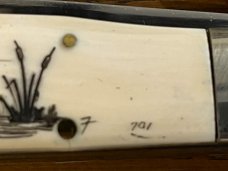 Spouting Whale F&F Inc. CS-21 Barlow Scrimshaw Mallard Folding Knife SN#701 Japan