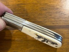 Spouting Whale F&F Inc. CS-21 Barlow Scrimshaw Mallard Folding Knife SN#701 Japan