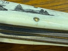 Spouting Whale F&F Inc. CS-21 Scrimshaw Barlow Folding Knife SN#2189