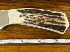 Bear MGC USA  7 1/2" Drop Point Hunting Knife w/Damascus Blade & Stag Scales