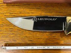 Camco Leupold 8 3/8" Drop Point Hunting Knife w/Burled Walnut Scales