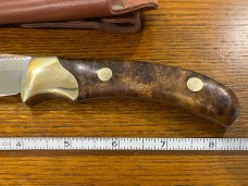 Camco Leupold 8 3/8" Drop Point Hunting Knife w/Burled Walnut Scales