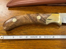 Camco Leupold 8 3/8" Drop Point Hunting Knife w/Burled Walnut Scales