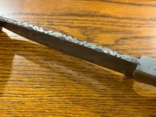 Custom 10 1/2" Drop Point Hunting Knife w/Damascus Blade & Horn Scales