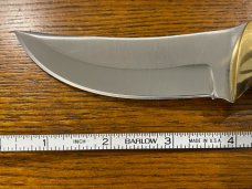 Custom 8 1/2" Trailing Point Hunting Knife w/Stag Scales