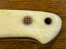 Custom 9" Drop Point Hunting Knife w/Damascus Blade & Smooth Bone Scales