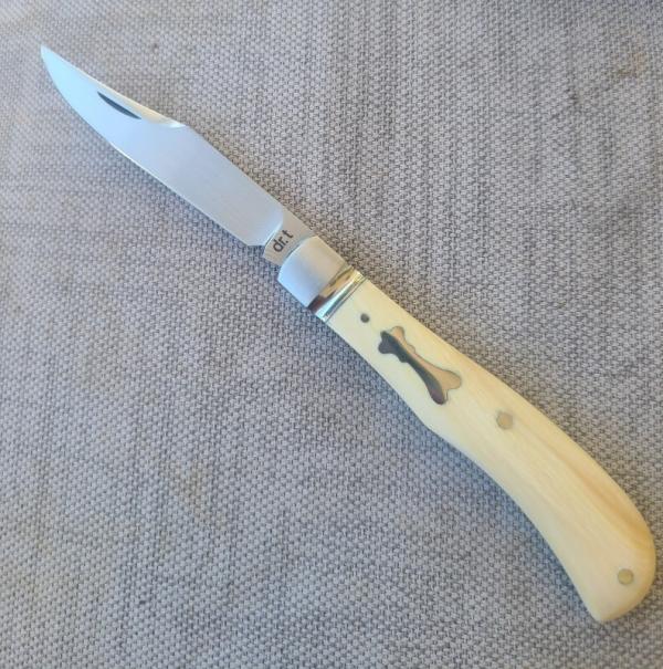DrT Ivory Slimline Trapper...Cpm154...3 5/8 closed...coa and pouch..older build priced accordingly 