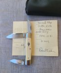 DrT Diamond Edge Cattleman Knife in Ivory....Cpm154...coa and pouch...older build..older price 