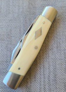 DrT Diamond Edge Cattleman Knife in Ivory....Cpm154...coa and pouch...older build..older price 