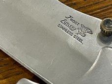 Frost Cutlery Stainless Steel Linerlock Folding Knife w/Scrimshaw Inlay