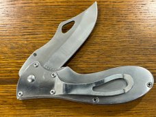 Frost Cutlery Stainless Steel Linerlock Folding Knife w/Scrimshaw Inlay