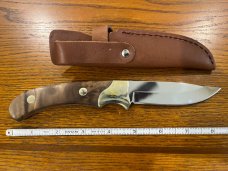 Hunter North American Hunting Club Clip Point Hunting Knife w/Burled Walnut Scales