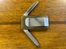 National Blade Money Clip Folding Knife w/Scrimshaw Duck Scale Japan