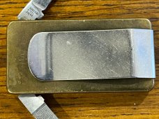 National Blade Money Clip Folding Knife w/Scrimshaw Duck Scale Japan
