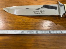 Parker Custom Series Drop Point Hunting Knife w/Crown Stag Handle Hand Made by DAM Japan