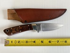 Parker Custom Series Drop Point Hunting Knife w/Hardwood Handle Hand Made by DAM Japan