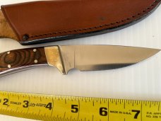 Parker Custom Series Drop Point Hunting Knife w/Hardwood Handle Hand Made by DAM Japan