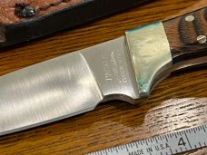 Parker Custom Series Drop Point Hunting Knife w/Hardwood Handle Hand Made by DAM Japan