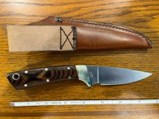 Parker Custom Series Drop Point Hunting Knife w/Hardwood Handle Hand Made by DAM Japan