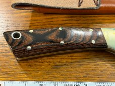 Parker Custom Series Drop Point Hunting Knife w/Hardwood Handle Hand Made by DAM Japan