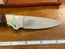 Parker Custom Series Drop Point Hunting Knife w/Hardwood Handle Hand Made by DAM Japan