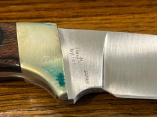 Parker Custom Series Drop Point Hunting Knife w/Hardwood Handle Hand Made by DAM Japan