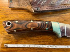 Parker Custom Series Drop Point Hunting Knife w/Hardwood Handle Hand Made by DAM Japan