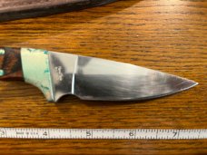 Parker Custom Series Drop Point Hunting Knife w/Hardwood Handle Hand Made by DAM Japan