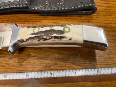Parker Custom Series Drop Point Hunting Knife w/Stag Handle Hand Made by DAM Japan
