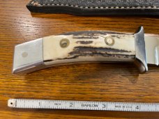 Parker Custom Series Drop Point Hunting Knife w/Stag Handle Hand Made by DAM Japan