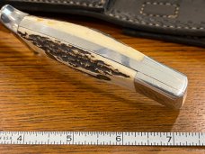 Parker Custom Series Drop Point Hunting Knife w/Stag Handle Hand Made by DAM Japan