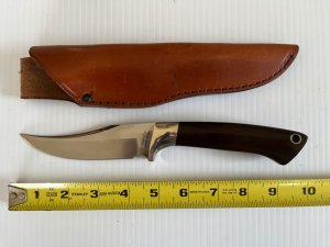 Parker Custom Series Trailing Point Hunting Knife w/Pakkawood Handle Hand Made by DAM Japan