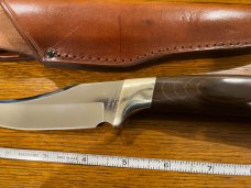 Parker Custom Series Trailing Point Hunting Knife w/Pakkawood Handle Hand Made by DAM Japan
