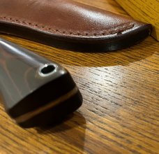 Parker Custom Series Trailing Point Hunting Knife w/Pakkawood Handle Hand Made by DAM Japan