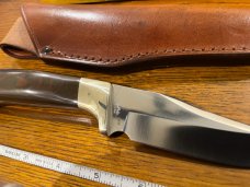 Parker Custom Series Trailing Point Hunting Knife w/Pakkawood Handle Hand Made by DAM Japan