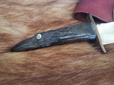 Handmade Raven Bowie Knife - Gorgeous Hand Carved Stag Handle - Opal Eyes!