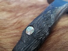 Handmade Raven Bowie Knife - Gorgeous Hand Carved Stag Handle - Opal Eyes!