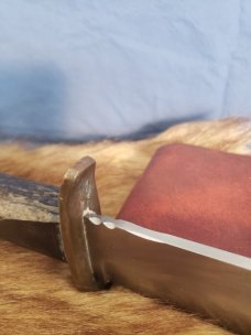 Handmade Raven Bowie Knife - Gorgeous Hand Carved Stag Handle - Opal Eyes!