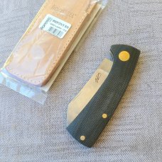 Dymtro Zuznietsov Black Micarta Shadow ..Native...Rwl34...4" closed..Brass hardware..clip slip
