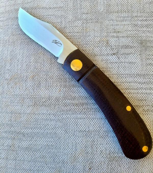 Dymtro Zuznietsov Brown Micarta Shadow Lanny...Rwl34...4" closed....slip...fluted.high sheen scales.