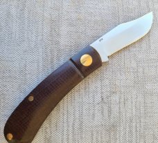 Dymtro Zuznietsov Brown Micarta Shadow Lanny...Rwl34...4" closed....slip...fluted.high sheen scales.