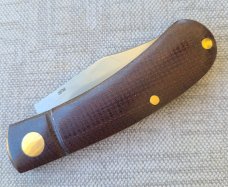 Dymtro Zuznietsov Brown Micarta Shadow Lanny...Rwl34...4" closed....slip...fluted.high sheen scales.