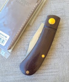 Dymtro Zuznietsov Brown Micarta Shadow Lanny...Rwl34...4" closed....slip...fluted.high sheen scales.