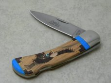 Western USA  Santa Fe Stoneworks WoodTurquoise Lockback Knife