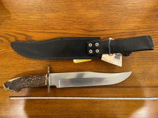 Parker-Edwards Randall Gilbreath Bowie Knife w/440C Stainless Blade & Crown Stag Handle SN#243 