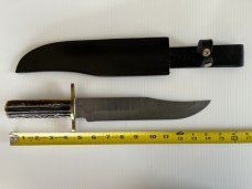 Parker USA Randall Gilbreath Bowie Knife w/Damascus Blade & Stag Handle SN#863 